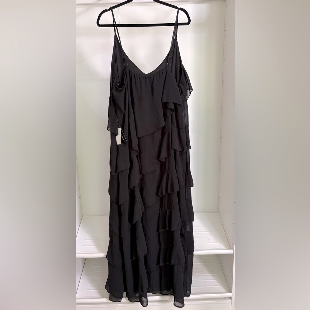 B Darlin Black Ruffled Tiered Slip Dress - Picture 2 of 2